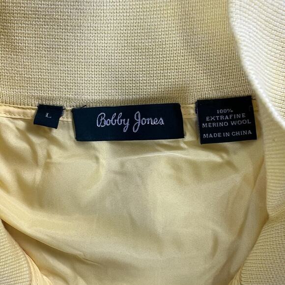 Bobby Jones Extrafine 100% Wool 1/4 Zip Sweater Vest Golf Yellow Lined Mens Sz L - Picture 11 of 13
